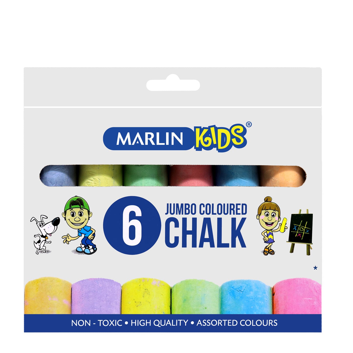 Marlin Kids Colour Chalk Jumbo (Colour, 6 Pieces per Box x 12 Boxes)