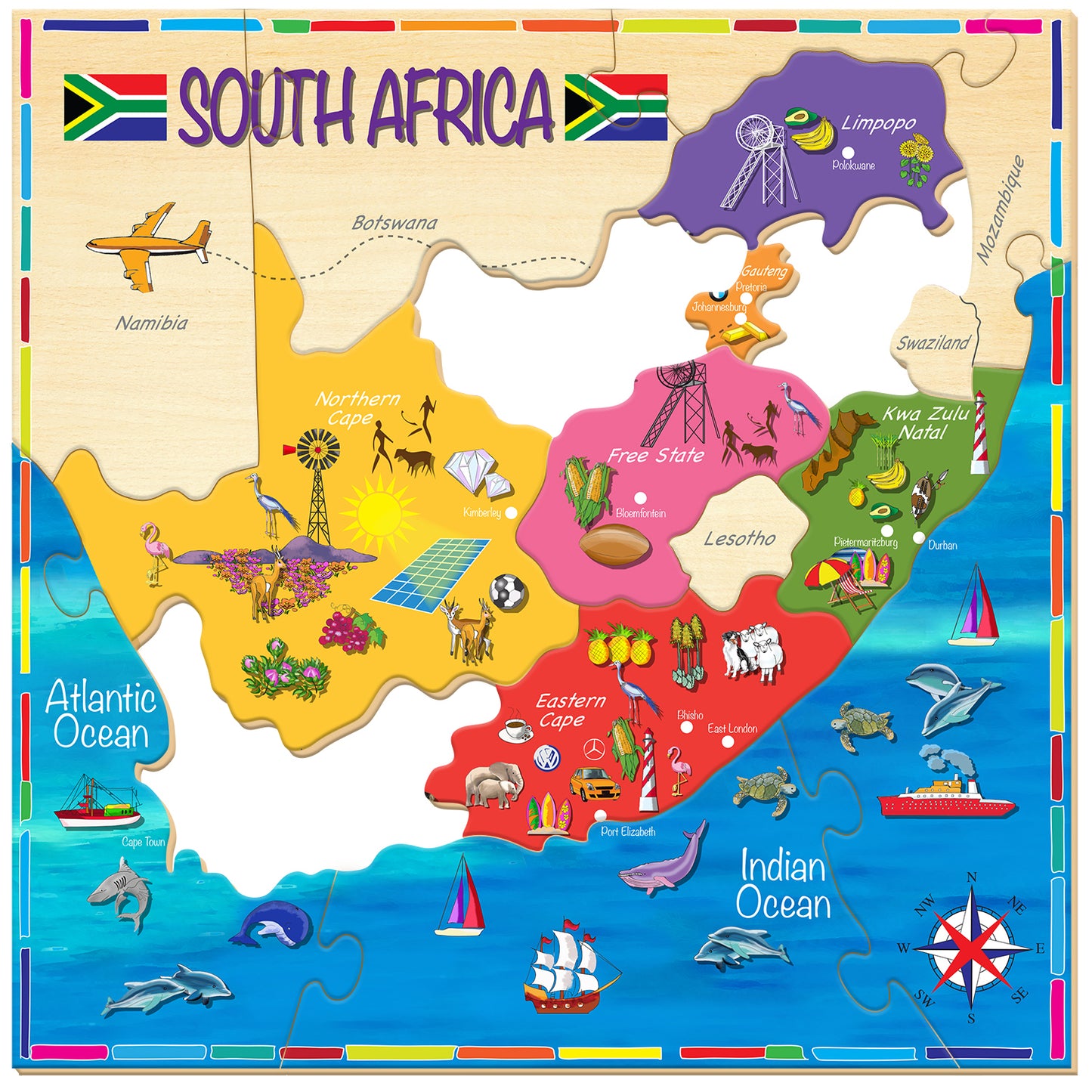 Map of South Africa (Puzzle, 17 Piece)